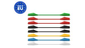 Alligator Clip Test Lead, Kit 8pcs 6A 500mm 0.4mm² Black / Blue / Green / Red / White / Yellow
